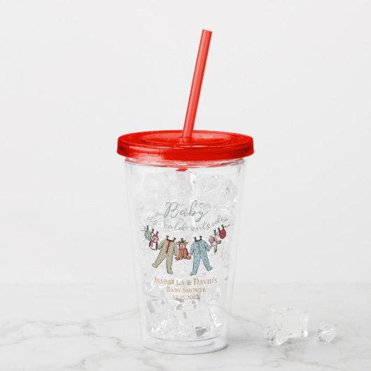 Baby seine kalte Außendusche Acryltrinkbecher (Rückseite Ice)