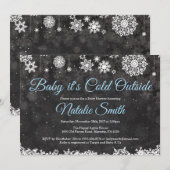 Baby seine kalte Außendusche Blue Boy Baby Einladung (Vorne/Hinten)