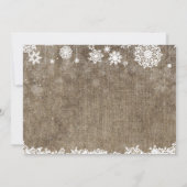 Baby seine kalte Außendusche Burlap Winter Baby. Einladung (Rückseite)