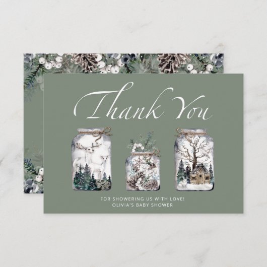 Baby seine kalte Außendusche Dank Karte (Vorne/Hinten)