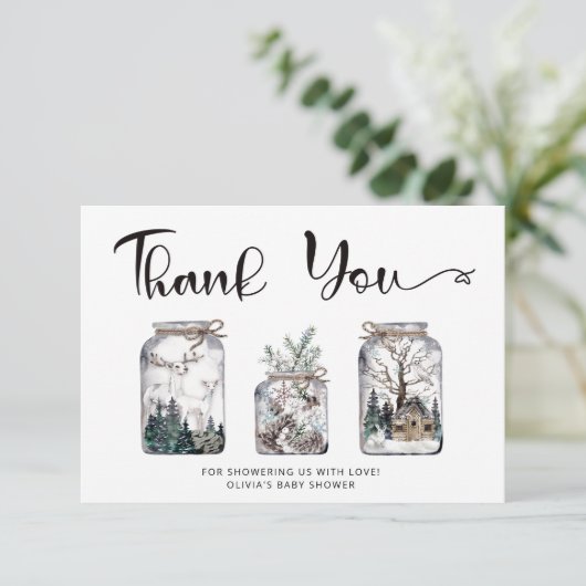 Baby seine kalte Außendusche Dank Karte (Stehend Vorderseite)