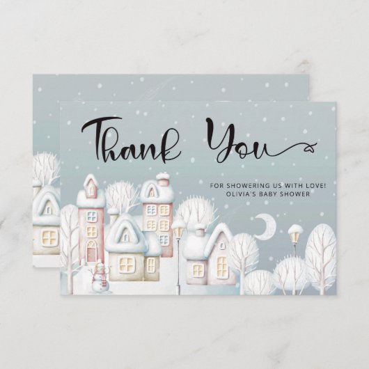 Baby seine kalte Außendusche Dank Karte (Vorne/Hinten)