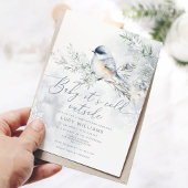 Baby seine kalte Außendusche Dusty Blue Schnee Bab Einladung