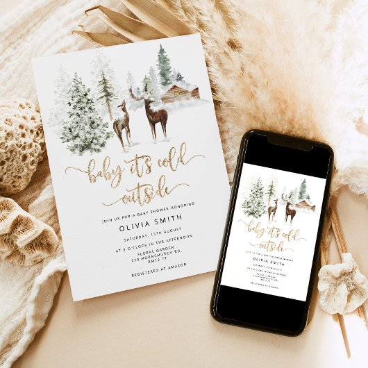 Baby seine kalte Außendusche Einladung