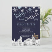 Baby seine kalte Außendusche Einladung (Stehend Vorderseite)