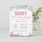 Baby seine kalte Außendusche Einladung (Stehend Vorderseite)