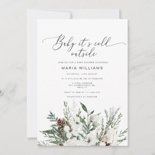 Baby seine kalte Außendusche Foto Babydusche Einladung (Vorderseite)