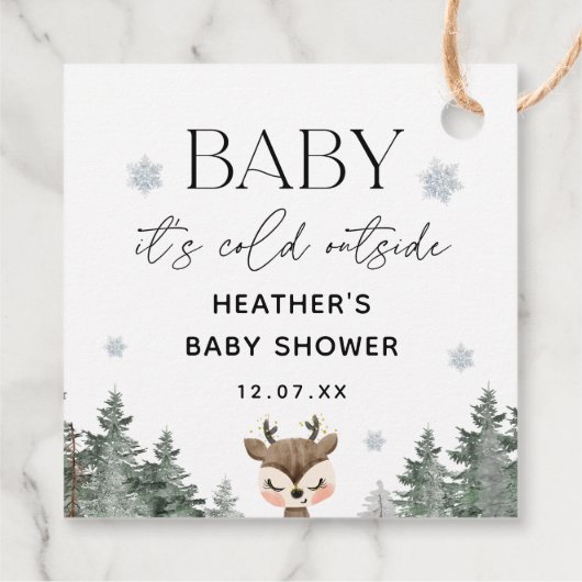 Baby seine kalte Außendusche Geschenkanhänger (Rückseite)