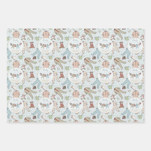 Baby seine kalte Außendusche Geschenkpapier Set (Vorderseite)