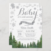 Baby seine kalte Außendusche Gray Baby Einladung (Vorne/Hinten)