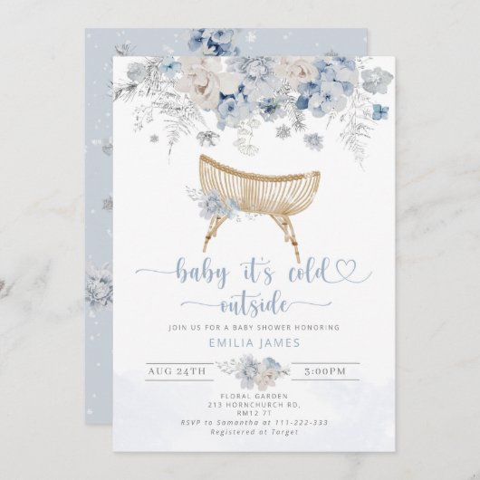 Baby seine kalte Außendusche Kinderzimmer Babydusc Einladung (Vorne/Hinten)