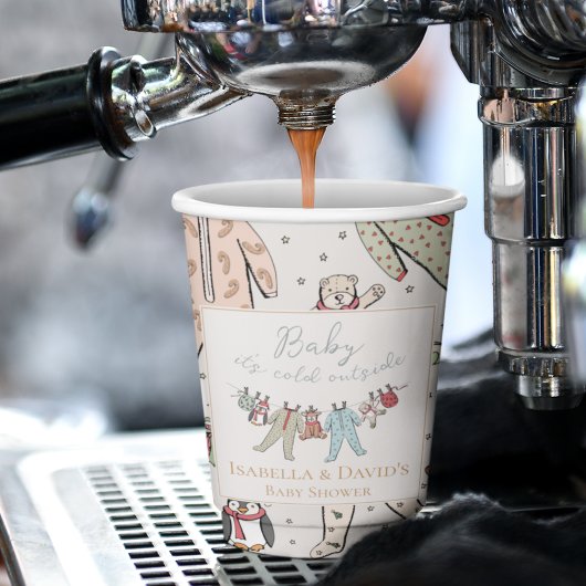 Baby seine kalte Außendusche Pappbecher