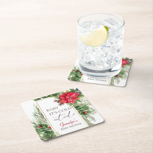 Baby seine kalte Außendusche Rechteckiger Pappuntersetzer (Vor Ort)