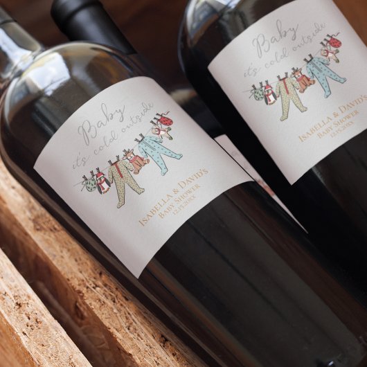 Baby seine kalte Außendusche Weinetikett