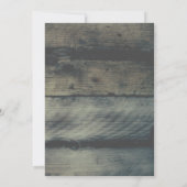 Baby seine kalte Außenseiten-rustikale hölzerne Einladung (Rückseite)