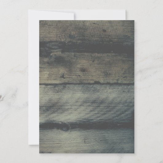 Baby seine kalte Außenseiten-rustikale hölzerne Einladung (Rückseite)