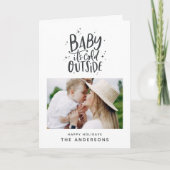 Baby seine Kälte außerhalb der Typografie Weihnach Ankündigung (Vorderseite)