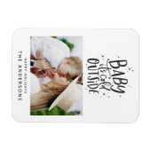 Baby seine Kälte außerhalb der Typografie Weihnach Magnet (Horizontal)