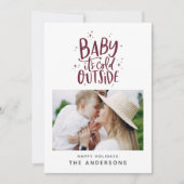 Baby seine Kälte außerhalb der Typografie Weihnach Save The Date (Vorderseite)
