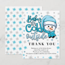 Baby seine Kälte draußen dank Karten