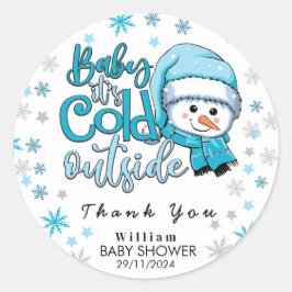 Baby seine Kälte draußen danke Runder Aufkleber