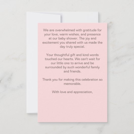 Baby seine kalte draußen im Winter Babydusche dank Einladung (Rückseite)