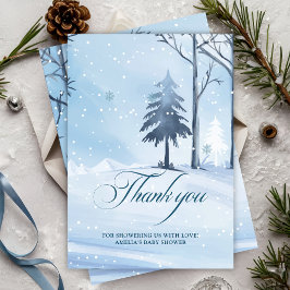 Baby seine kalte draußen im Winter Schneeflocken B Dankeskarte