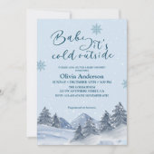 Baby seine kalte draußen im Winter Schneeflocken B Einladung (Vorderseite)