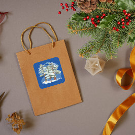 Baby seine Kälte draußen königsblau danke Ihnen Quadratischer Aufkleber