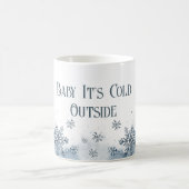 Baby seine Kälte draußen Snowflakes Blau Kaffeetasse (Mittel)