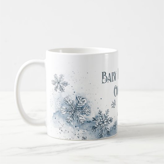 Baby seine Kälte draußen Snowflakes Blau Kaffeetasse (Links)