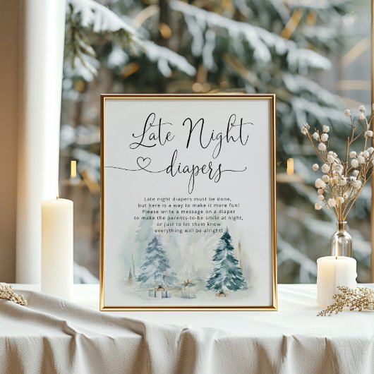 Baby seine Kälte draußen Spätabend Windeln Spiel Poster