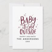 Baby seine kalte draußen typografische Weihnachtsf Save The Date (Vorderseite)
