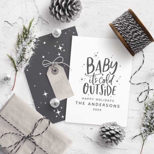 Baby seine kalte draußen typografische Weihnachtsf Save The Date