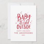 Baby seine kalte draußen typografische Weihnachtsf Save The Date (Vorderseite)