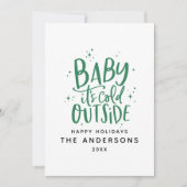 Baby seine kalte draußen typografische Weihnachtsf Save The Date (Vorderseite)
