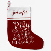 Baby seine Kälte im Außenbereich Niedlichen Buchst Kleiner Weihnachtsstrumpf (Vorderseite)