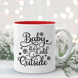 Baby seine kalte Outdoor Black Script Urlaub Zweifarbige Tasse