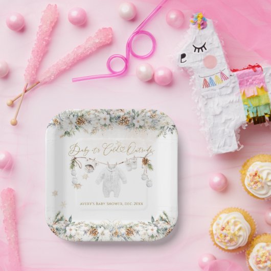 Baby seine kalte Outdoor Clothest Line Babydusche Pappteller (Party)