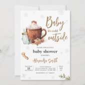 Baby seine kalte Outdoor Hot Cocoa Babydusche Einladung (Vorderseite)