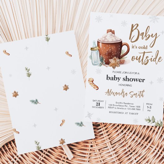 Baby seine kalte Outdoor Hot Cocoa Babydusche Einladung