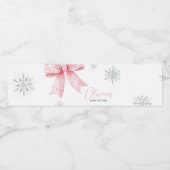 Baby seine kalte Outdoor Pink Bow Babydusche Wasserflaschenetikett (Einzelnes Label)