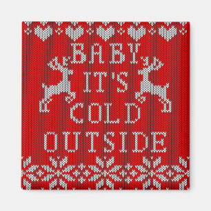 Baby seine kalte Outdoor Red Ugly Sweater Style Magnet
