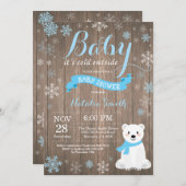 Baby seine kalte Outdoor Rustikale Winter Baby Dus Einladung (Vorne/Hinten)