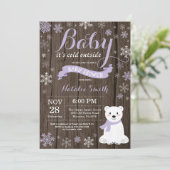 Baby seine kalte Outdoor Rustikale Winter Baby Dus Einladung (Stehend Vorderseite)