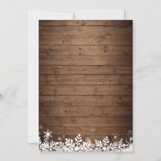 Baby seine kalte Outdoor Rustikale Winter Baby Dus Einladung (Rückseite)