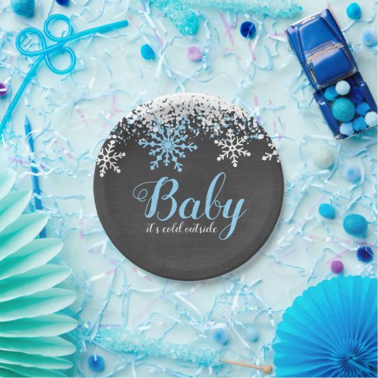 Baby seine kalte Outdoor Schnee Winter Boy Babydus Pappteller (Party)