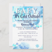 Baby seine kalte Outdoor Schneeflocken Blaue Dusch Einladung (Vorderseite)