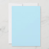 Baby seine kalte Outdoor Schneeflocken Blaue Dusch Einladung (Rückseite)