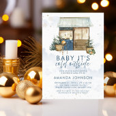 Baby seine kalte Outdoor Schneeflocken Winter Einladung